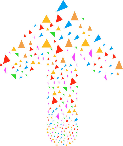 前向指针与三角形箭头组成图片下载