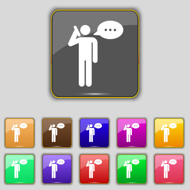 彩色的图标和标志的形式的一个按钮图片下载