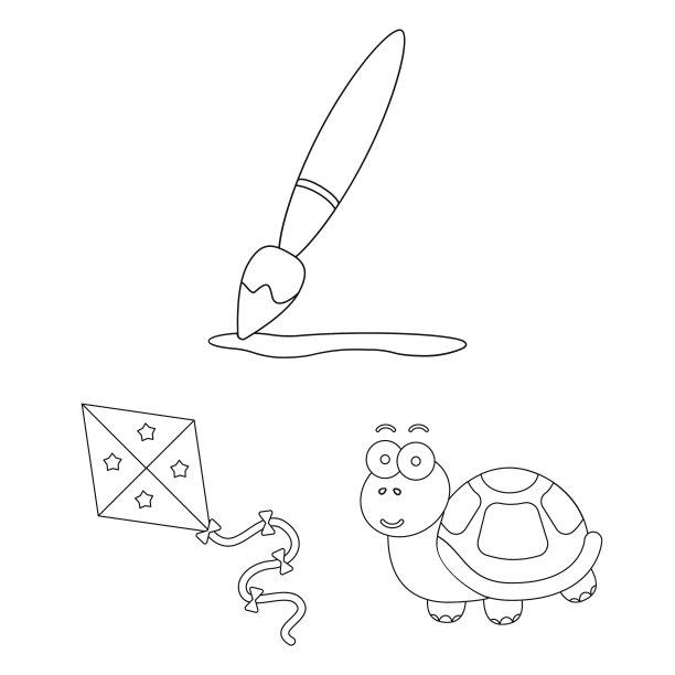 儿童玩具的轮廓图标集合图片下载