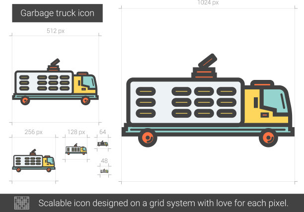 垃圾车线路图标图片下载