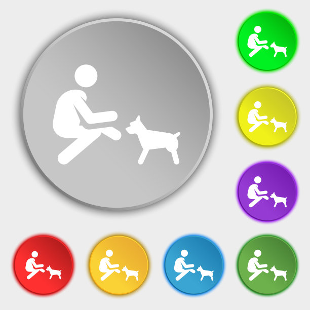 彩色的图标和标志的形式的一个按钮图片下载