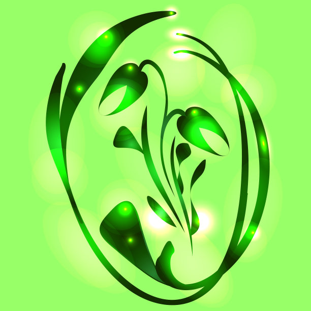 金属郁金香在石灰辉光的明信片图片下载