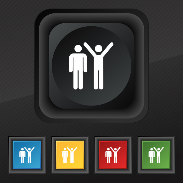 彩色的图标和标志的形式的一个按钮图片下载