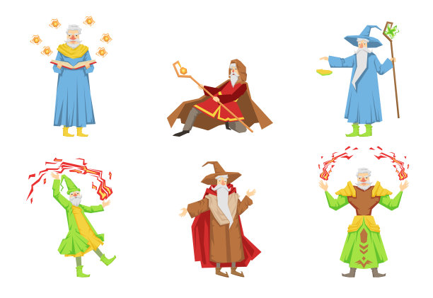 平套魔术师在不同的行动图片下载