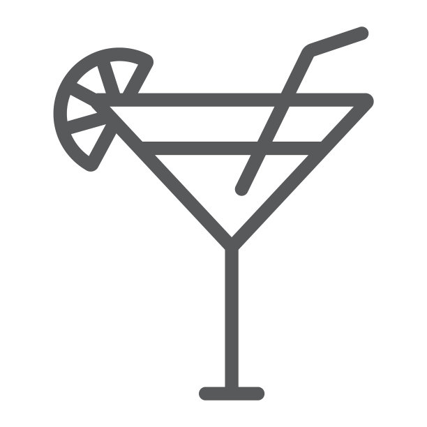 饮料和酒精类鸡尾酒线条图标图片下载
