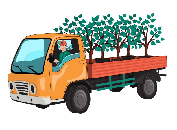 装树苗的卡车图片下载