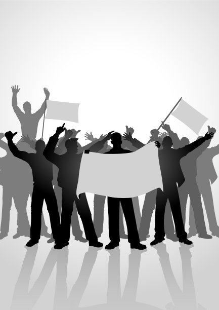 欢呼的人群剪影图片下载