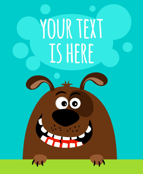 快乐卡通狗卡图片下载