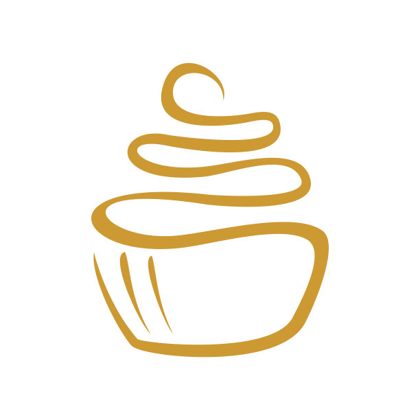 杯蛋糕线条艺术标志标志设计图片下载