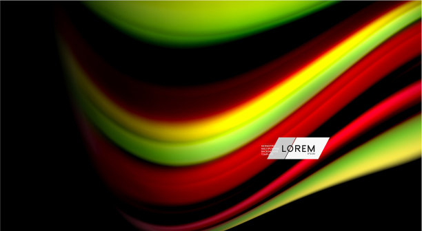 黑色背景上的流体彩虹颜色图片下载