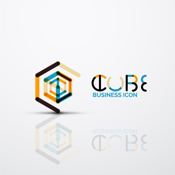 立方体概念logo线条图片下载