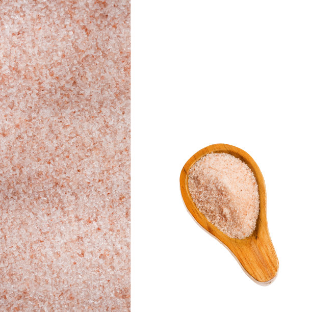 细粒粉色喜马拉雅盐，粉末红色岩盐来自巴基斯坦图片下载