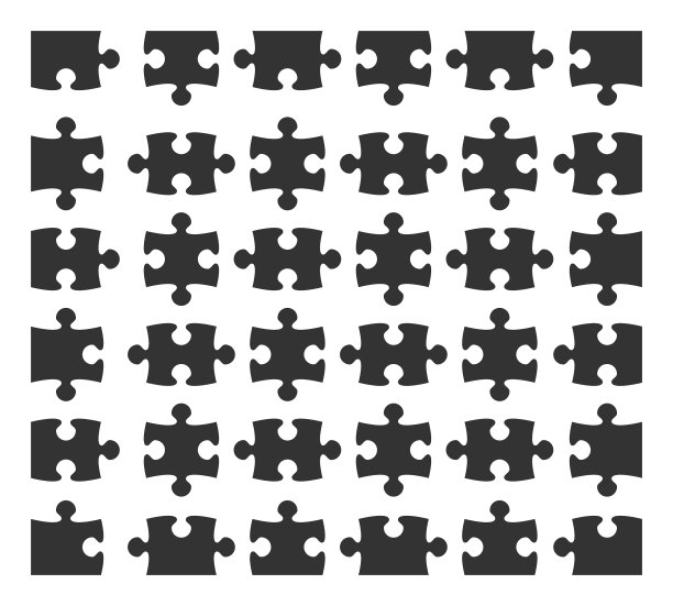 集拼图部分设计元素轮廓图片下载