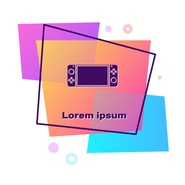 紫色便携式游戏机图标孤立图片下载