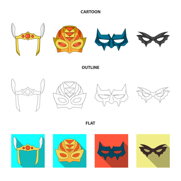 隔离对象的英雄和掩码符号收集图片下载