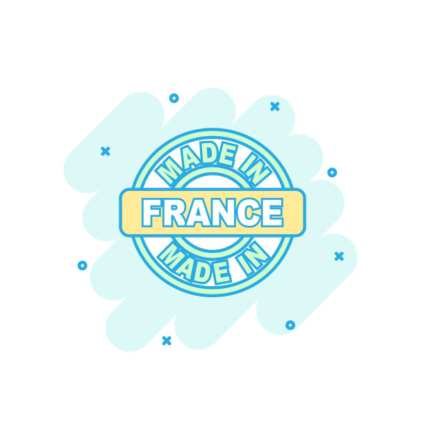 在法国制作的彩色卡通图标在漫画图片下载