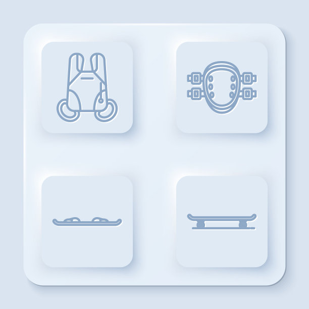 设置绳索，降落伞，护膝，滑雪板和图片下载