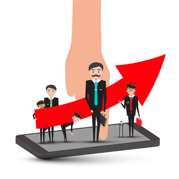 商人在手机上用手和大了起来图片下载