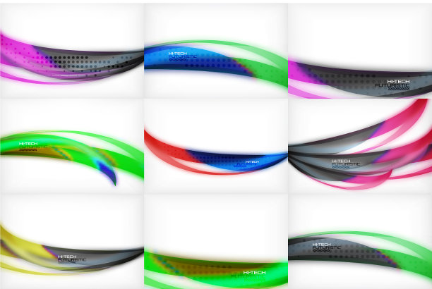 一组光滑的波浪背景波浪图片下载