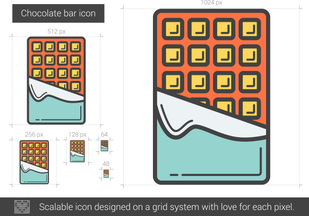 巧克力棒线条图标图片下载