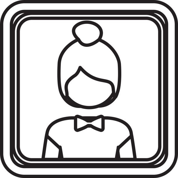 轮廓方形边框与轮廓半身图片下载