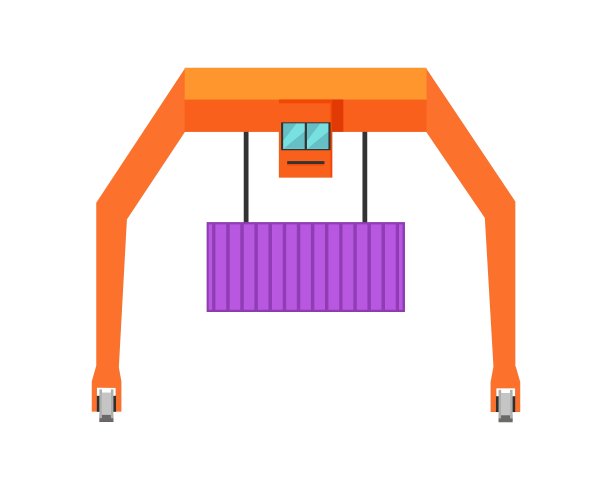 工业起重机装载集装箱图片下载
