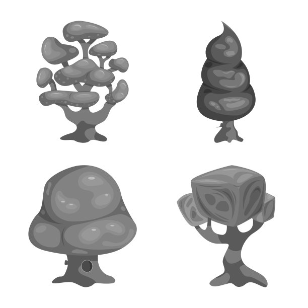 树的设计和自然标志树的集合图片下载