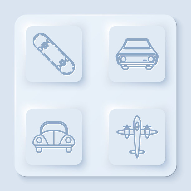 摆线滑板车和大众甲壳虫车图片下载