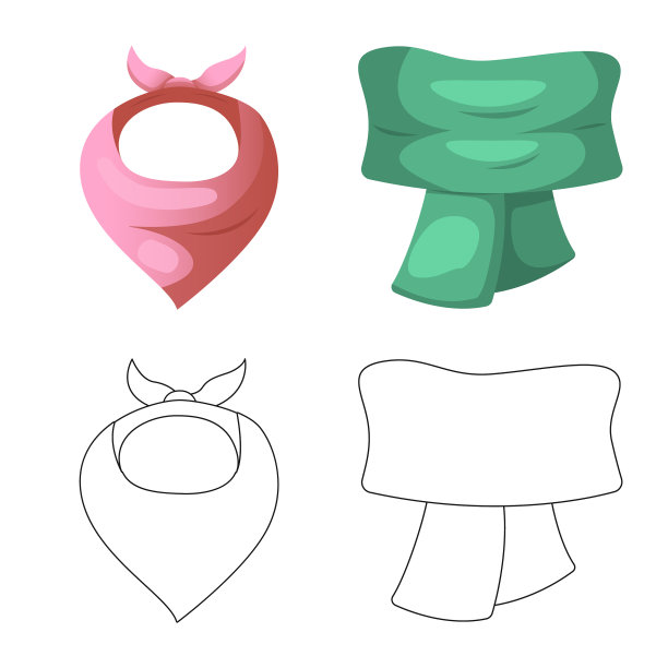 围巾和披肩设计标志套的图片下载