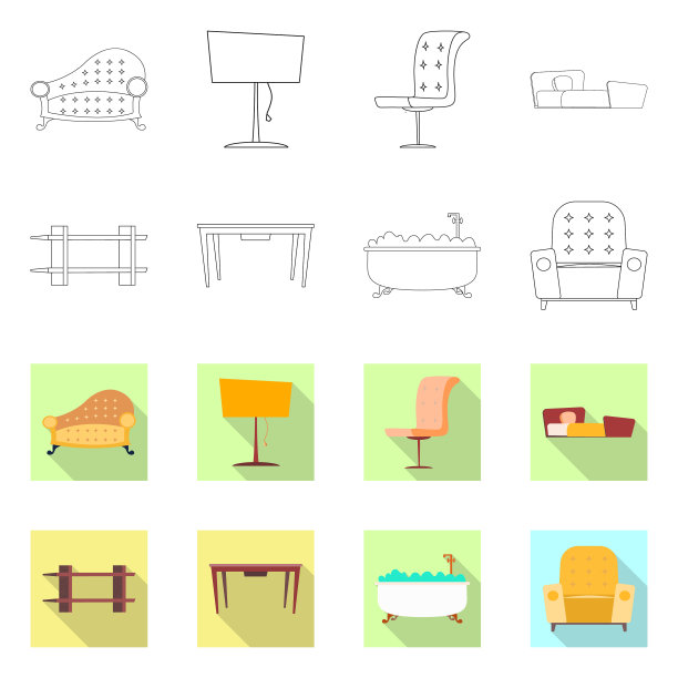 家具、公寓符号设计图片下载