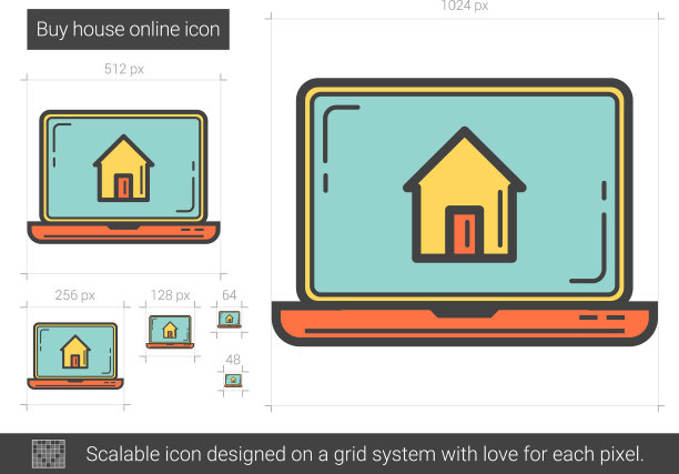 购买房子在线图标图片下载