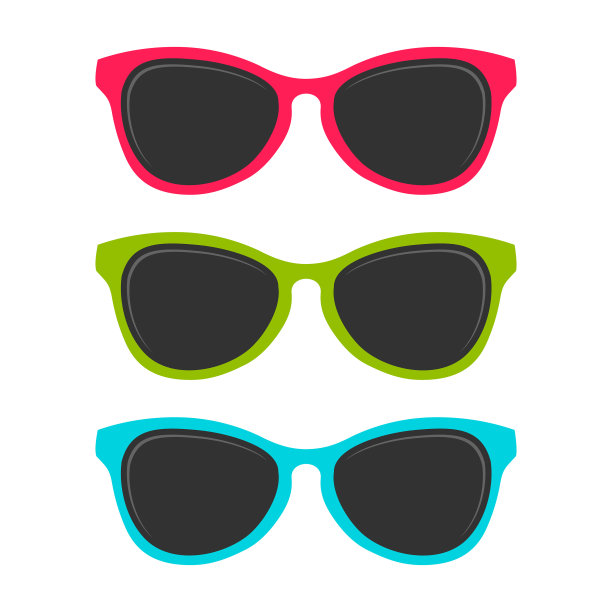 酷暑彩色太阳镜设计图片下载