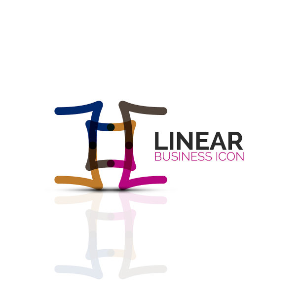 抽象的花朵或星星极简的线性图标图片下载