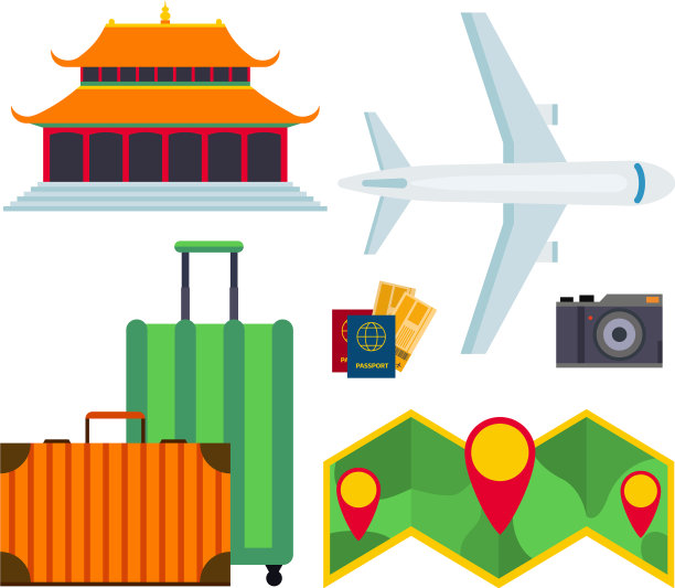 扁平风旅游度假图标图片下载
