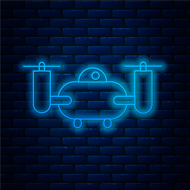 发光的霓虹线无人机飞行与行动视频图片下载