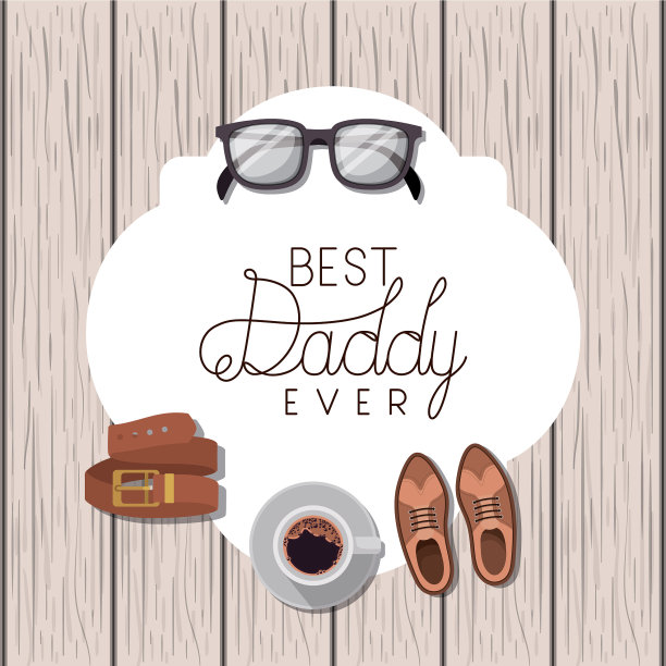 父亲节贺卡与设置配件图片下载