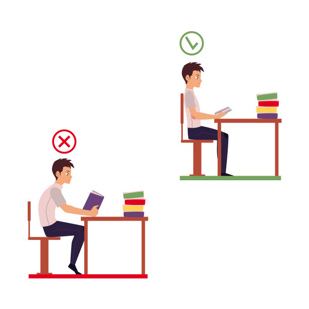 年轻人不正确的坐姿阅读图片下载