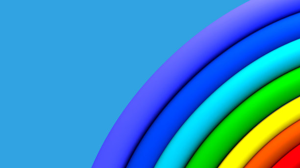 彩色云彩彩虹渐变网格3D插画图片下载