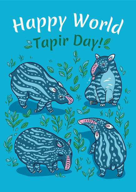 貘的贺卡蓝色的貘与光图片下载