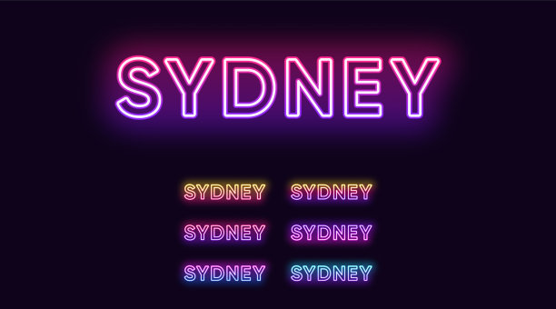 霓虹悉尼是澳大利亚霓虹文字城的名称图片下载