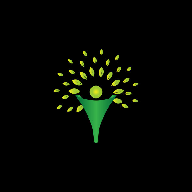 创意人体树标志设计图片下载