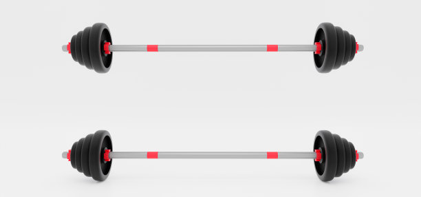 哑铃是白色背景上的黑色。3 d渲染。图片下载