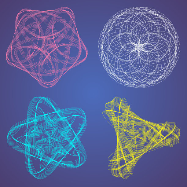 背景数学用的一组螺旋线图片下载