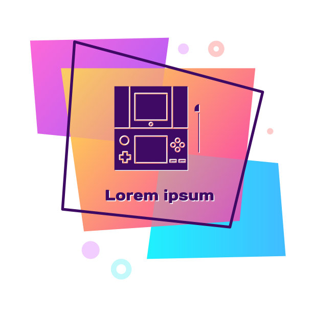 紫色便携式游戏机图标孤立图片下载