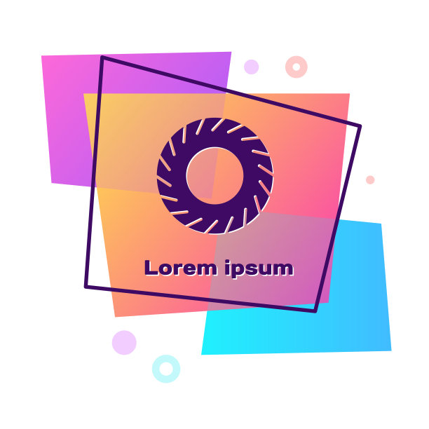 紫色汽车轮胎图标孤立在白色背景图片下载