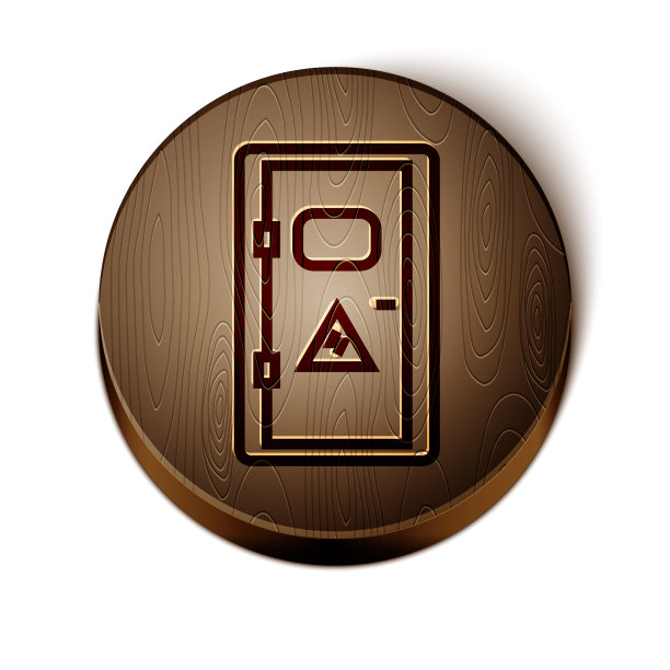 棕色线电气柜图标隔离图片下载