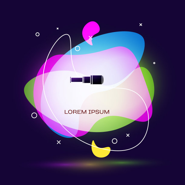 黑色望远镜的望远镜镜头图标孤立图片下载