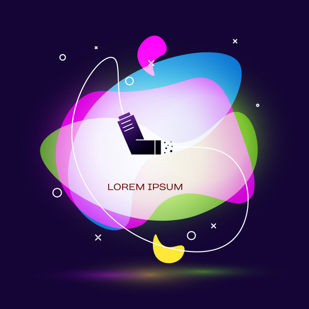 黑色吸入器图标孤立在蓝色背景图片下载