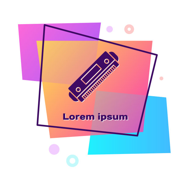 紫色口琴图标孤立在白色背景图片下载