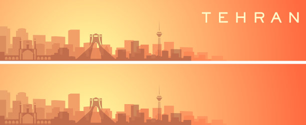德黑兰美丽的天际线风景横幅图片下载